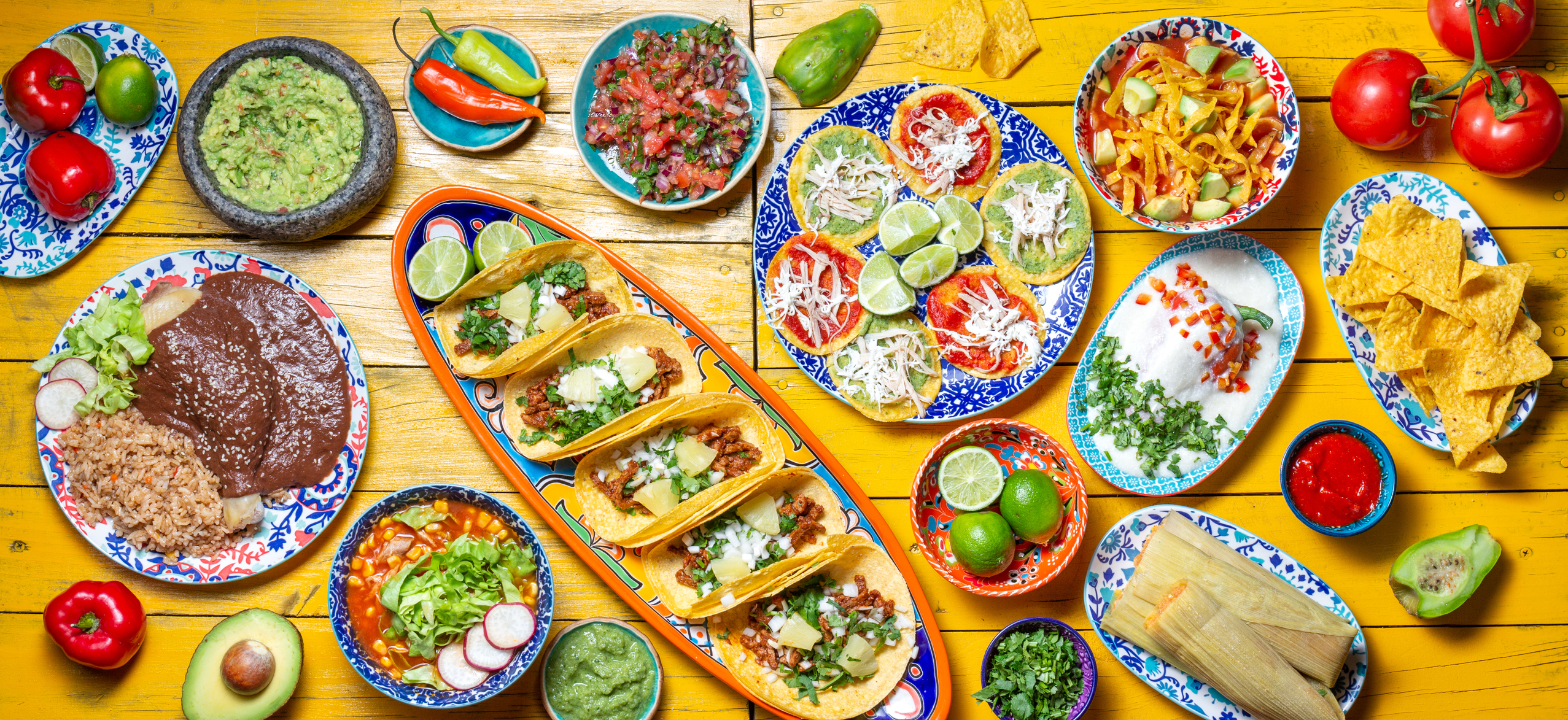 A table of Mexican food for Cinco de Mayo in Myrtle Beach